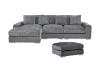 Picture of WINSTON Corduroy Modular Sectional Sofa (Grey) - Ottoman Only	