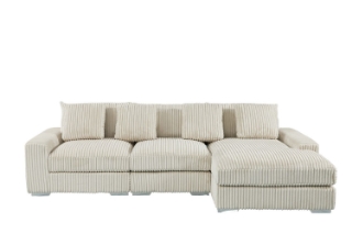 Picture of WINSTON Corduroy Modular Sectional Sofa (Beige) - Facing Right without Ottoman (3PC Set)	