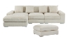 Picture of WINSTON Corduroy Modular Sectional Sofa (Beige) - Facing Left with Ottoman (4PC Set)	