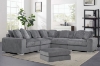 Picture of WINSTON Corduroy Modular Sofa (Grey) - 6PC Big Corner Set with Ottoman