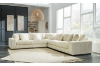 Picture of WINSTON Corduroy Modular Sofa (Beige) - 6PC Big Corner Set with Ottoman