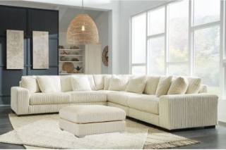 Picture of WINSTON Corduroy Modular Sofa (Beige) - 6PC Big Corner Set with Ottoman