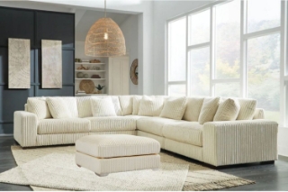 Picture of WINSTON Corduroy Velvet Modular Sofa (Beige) - 6PC Big Corner Set with Ottoman