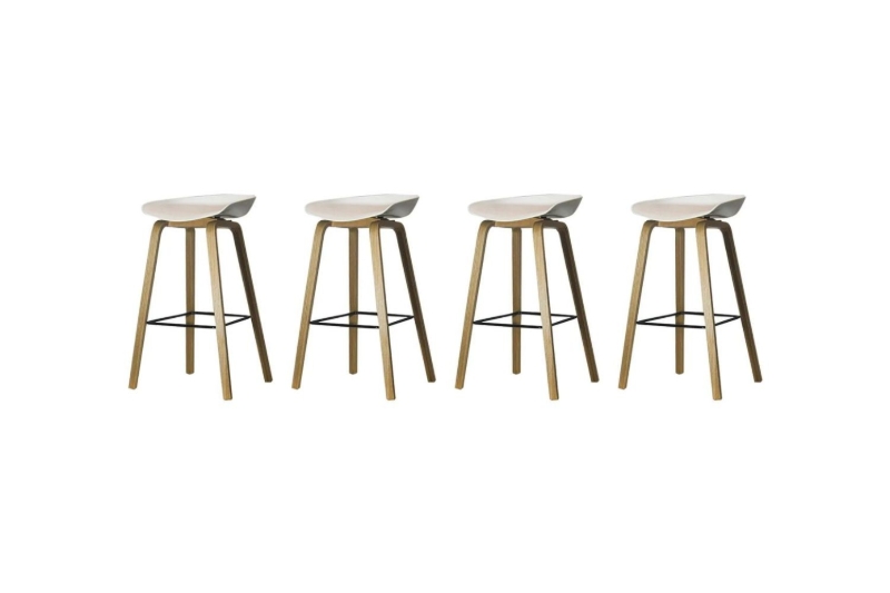 Picture of PURCH H25.5" Counter Height Stool Metal Legs (White)  - 4 Chairs in 1 Carton