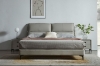 Picture of ROMEO Genuine Leather Bed Frame in Queen Size (Light Grey)