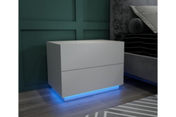 Picture of ASPEN LED 2-Drawer Bedside Table (White)
