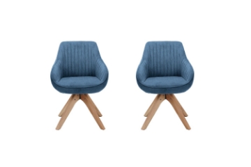 Picture of VENETIAN 360° Swivel Fabric Arm Chair (Blue) - 2PC in 1 Carton