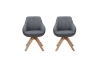 Picture of 【Pack of 2】VENETIAN 360° Swivel Fabric Arm Chair (Grey)