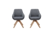 Picture of 【Pack of 2】VENETIAN 360° Swivel Fabric Arm Chair (Grey)