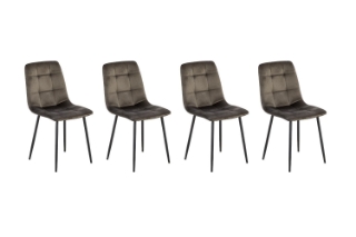 Picture of 【Pack of 4】CAPITOL Velvet Dining chair (Grey) 