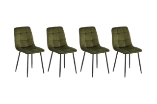 Picture of 【Pack of 4】CAPITOL Velvet Dining Chair (Green) 