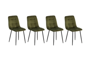 Picture of 【Pack of 4】CAPITOL Velvet Dining Chair (Green) 