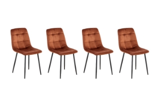 Picture of CAPITOL Velvet Dining Chair (Brown) - 4 Chairs in 1 Carton