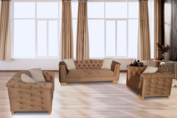 Picture of MALMO Velvet Sofa Range with Pillows (Cream)