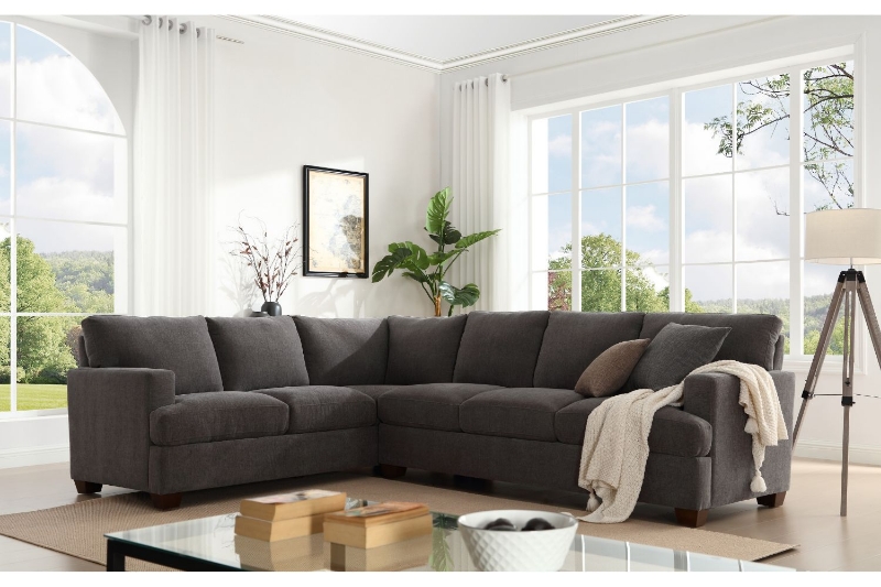 Picture of OLYMPIA Fabric Sectional Sofa (Dark Grey)