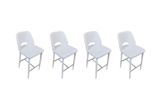 Picture of 【Pack of 4】EVE PU Leather Bar Chair (White)