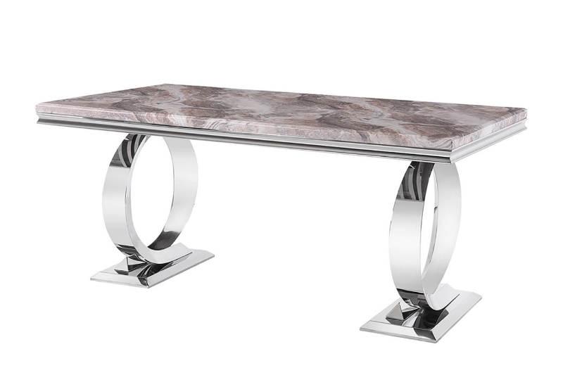 Picture of CARRA 71 inch Marble Top Stainless Steel Legs Dining Table  (Dark/Light Grey)