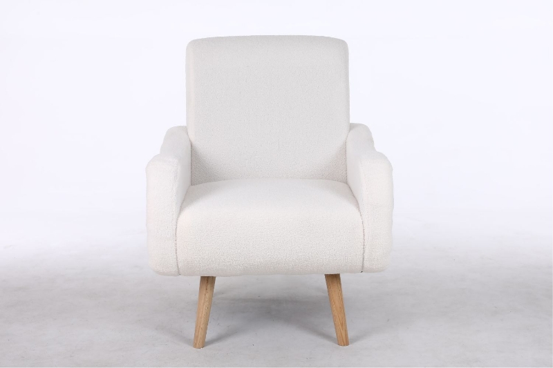 CLOUDTOP Velvet Lounge Chair (White)-iFurniture-The largest