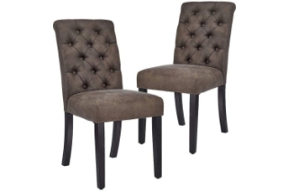 Picture of 【PACK OF 2】RYKER Fabric Dining Chair with Black Rubber Wood Legs 