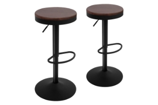 Picture of 【PACK OF 2】MASON Height Adjustable Bar Stool (Walnut)