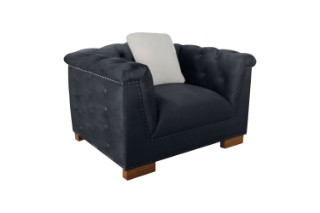 Picture of MALMO Velvet Sofa Range with Pillows (Black) - Armchair