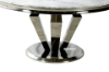 Picture of NUCCIO 54" Marble Top Stainless Round Dining Table -  Light Grey