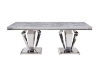 Picture of OPERA 71" Marble Top with Stainless Steel Frame Dining Table - Light Grey