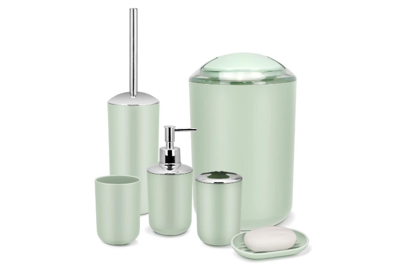 Picture of HOUSEHOLD Bathroom Accessories (Green) -  6-Piece Set