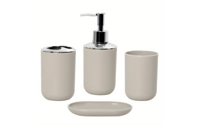 Picture of HOUSEHOLD Bathroom Accessories (Beige) -  4-Piece Set 