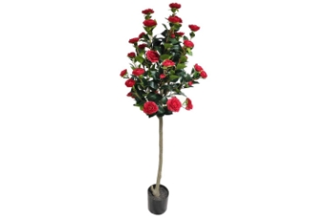 Picture of CAMELIA TREE 59" Tall Artificial Plant with Pot (Red Flower) 