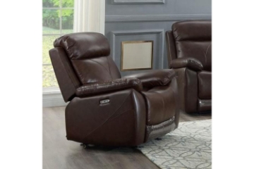 Picture of TAZAN Top Leather Match Power Reclining  Armchair with USB Port (Brown) 