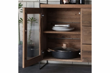 Picture of ELMORE Reclaimed Pine Wood Cabinet Shelf/Display Cabinet (74.8" x 70.8")