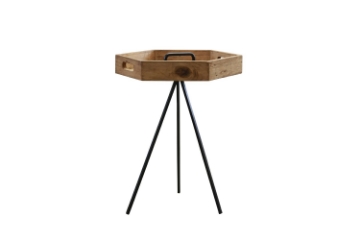 Picture of RUSSELL Hexagonal Reclaimed Pine Wood Tray Side Table