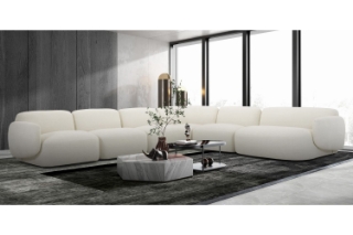 Picture of SUMMIT Fabric Modular Sofa Range (White) - 6PC Sectional Chaise Set 