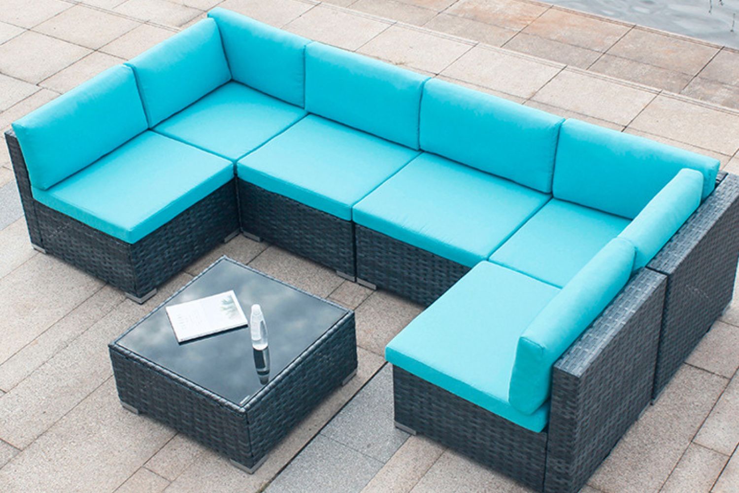 DIEGO 7PC Rattan Outdoor Modular Sofa Set with Coffee TableiFurnitureThe largest furniture