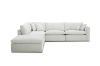 Picture of SKYLAR Feather-Filled Sectional Modular Fabric Sofa (Cream) - Facing Left 