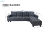 Picture of KLARA Reversible Sectional Sofa with Cup Holder (Dark Grey)