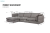 Picture of SERENA Feather-Filled Fabric Sectional Sofa (Dark Grey)
