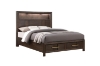 Picture of HOPKINS Storage Bed Frame with Built-in Shelf & Lamps - Queen Size