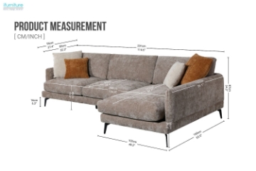 Picture of PALERMO Fabric Sectional Sofa (Brown)