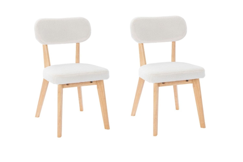 Picture of TALIA Teddy Fabric Dining Chair (White) - 2PC in 1 Carton 