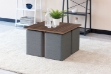 Picture of IRENE 5PC 27.5" Square Coffee Table with 4 Stools
