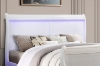 Picture of LOUIS Hevea Wood Bed Frame with LED Lighting Headboard in Queen/Eastern King Sizes (White) 