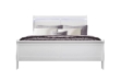 Picture of LOUIS Hevea Wood Bed Frame with LED Lighting Headboard (White) - Queen Size