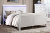 Picture of LOUIS Hevea Wood Bed Frame with LED Lighting Headboard (White) - Queen Size