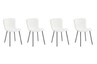 Picture of 【PACK OF 4】BAEKELAND Velvet Dining Chair (White)