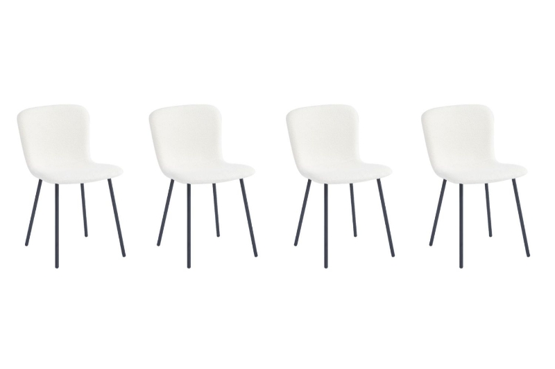 Picture of 【Pack of 4】BAEKELAND Velvet Dining Chair (White)