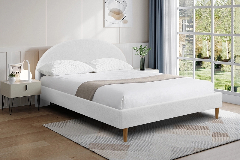 Picture of HOFFMAN Fabric Bed Frame in Double/Queen Size (Off White)