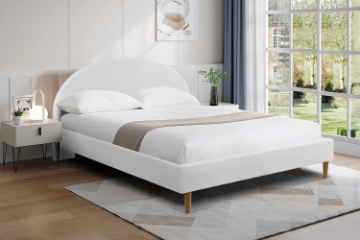 Picture of HOFFMAN Fabric Bed Frame (Off White) - Queen