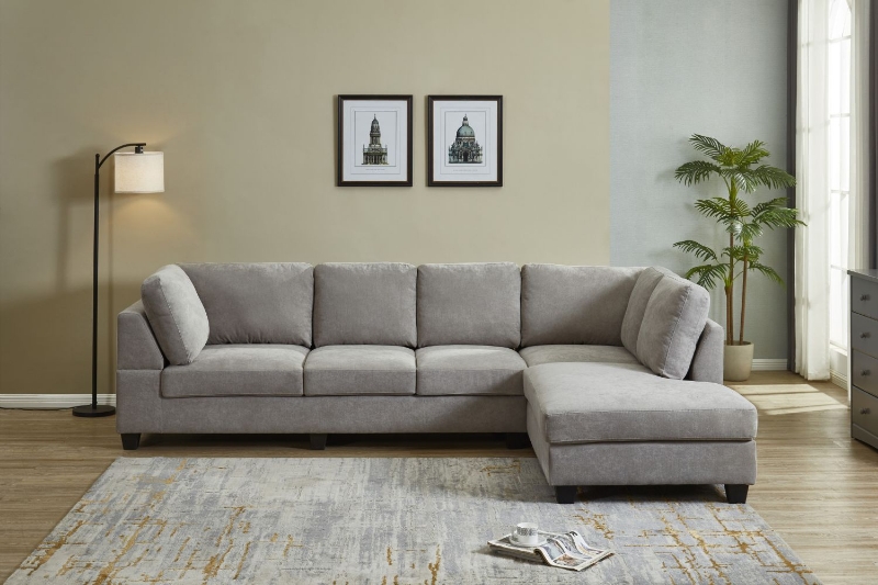 Picture of LIBERTY SECTIONAL FABRIC SOFA (LIGHT GREY)- Right Hand Facing Chaise without Ottoman